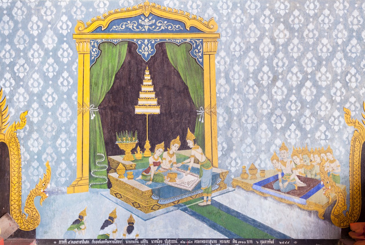 描绘佛祖生平场景的壁画，Wat Phra That Doi Suthep 寺 作者 泰语学校