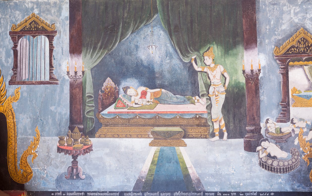 描绘佛祖生平场景的壁画，Wat Phra That Doi Suthep 寺 作者 泰语学校