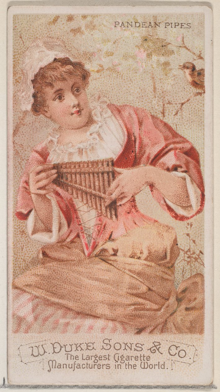 Pandean Pipes，来自乐器系列N82，用于Duke牌香烟，1888年。 作者 舒马赫和埃特林格