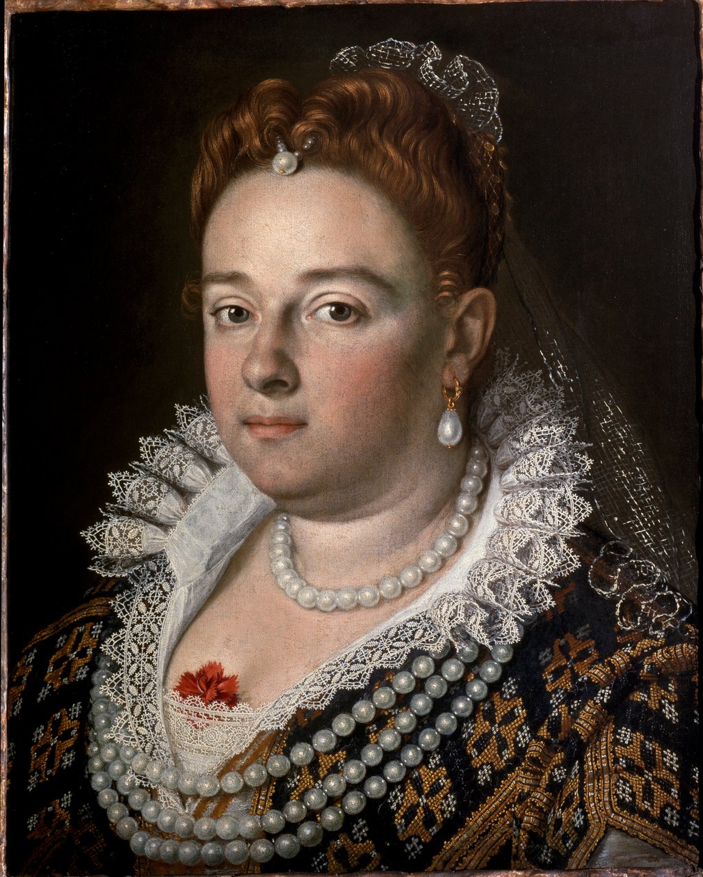 比安卡·卡佩罗 (Bianca Capello) 的肖像，文艺复兴时期的威尼斯女士。 （绘画 作者 Scipione Pulzone