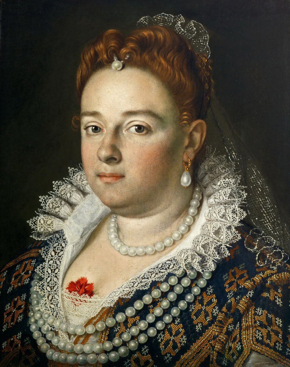 比安卡·卡佩罗（Bianca Cappello）肖像1548-1587，托斯卡纳大公爵夫人，1585-1586 作者 Scipione Pulzone