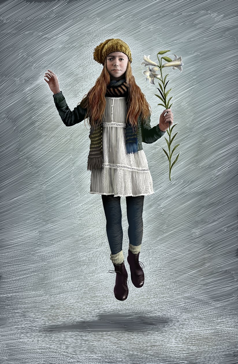 天使加百列》，2013 年（刮画板，数码上色） 作者 