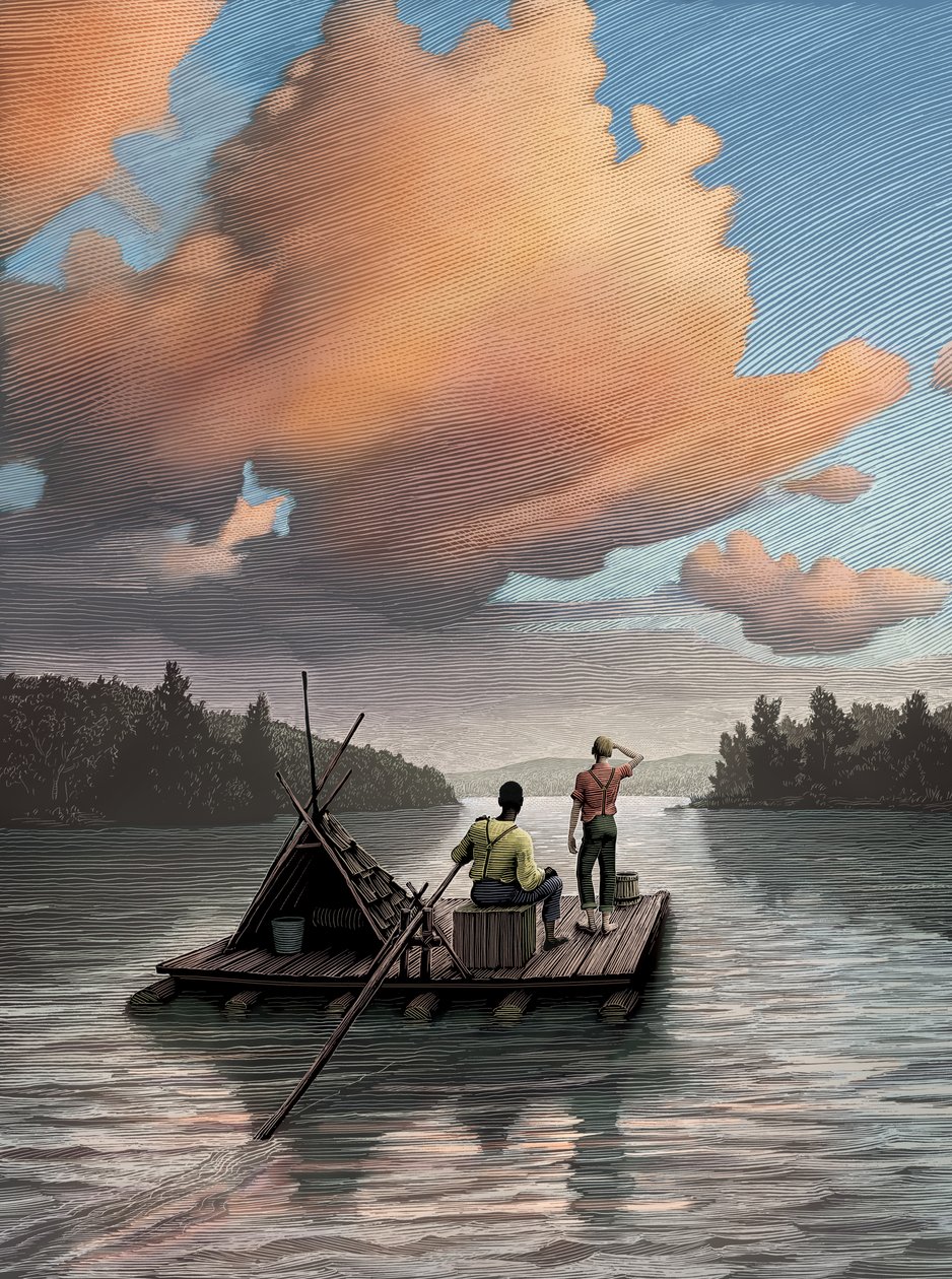 哈克贝利-费恩》，2006 年（刮画板，数码上色） 作者 