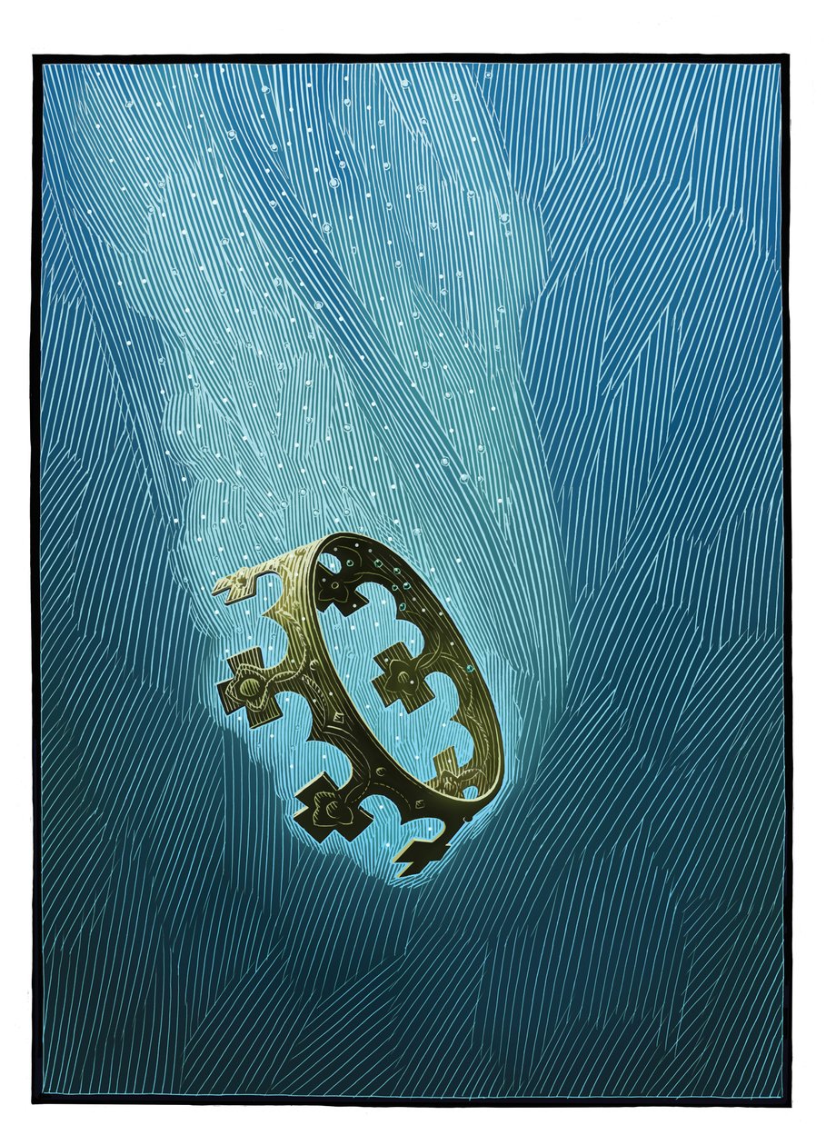 亚瑟的堕落》，2013 年（刮画板，数码上色） 作者 
