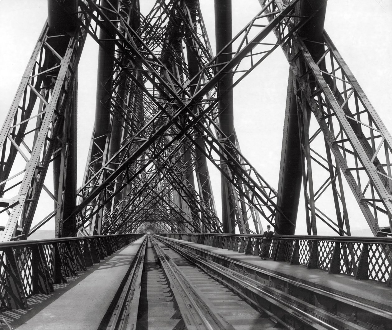 在Forth Bridge，c.1890 作者 苏格兰摄影师