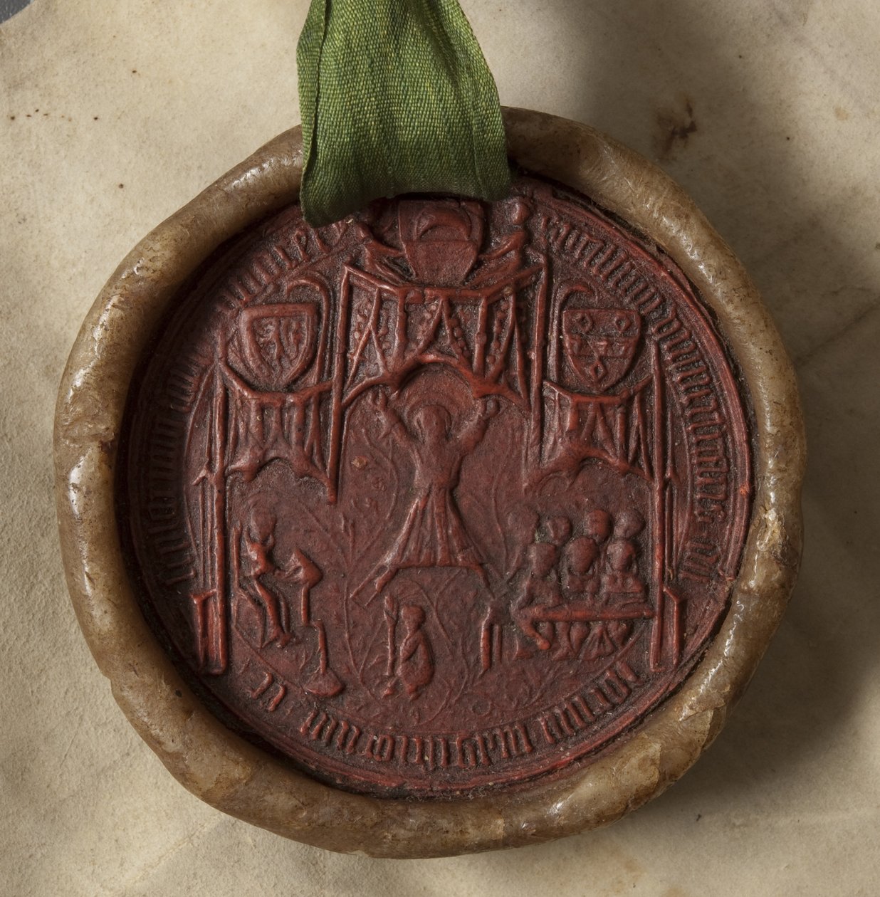 1626年由大学颁发给托马斯·詹姆斯的文凭（带有蜡封的牛皮纸上的墨水） 作者 苏格兰学派
