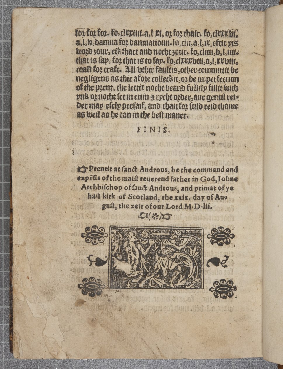 Fol 207 verso，来自The Catechisme，1552 作者 苏格兰学派