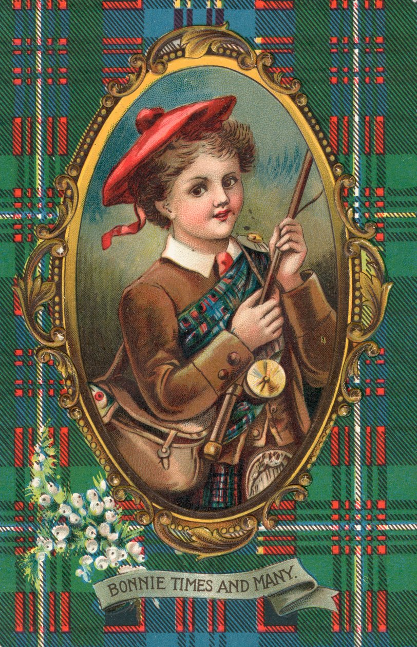 英国新年贺卡（彩色石版印刷） 作者 苏格兰学派