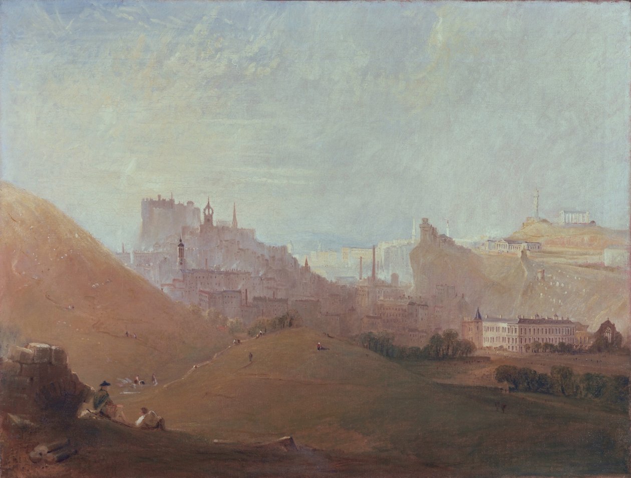 爱丁堡，来自St. Anthonys Chapel，Arthurs Seat，1830-36 作者 苏格兰学派