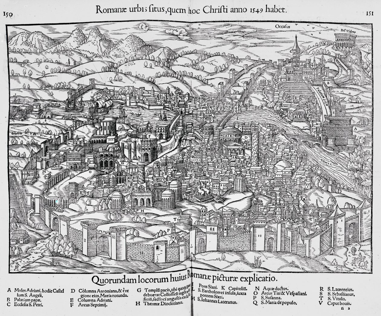 罗马市，1550年 作者 塞巴斯蒂安·芒斯特（Sebastian Munster）