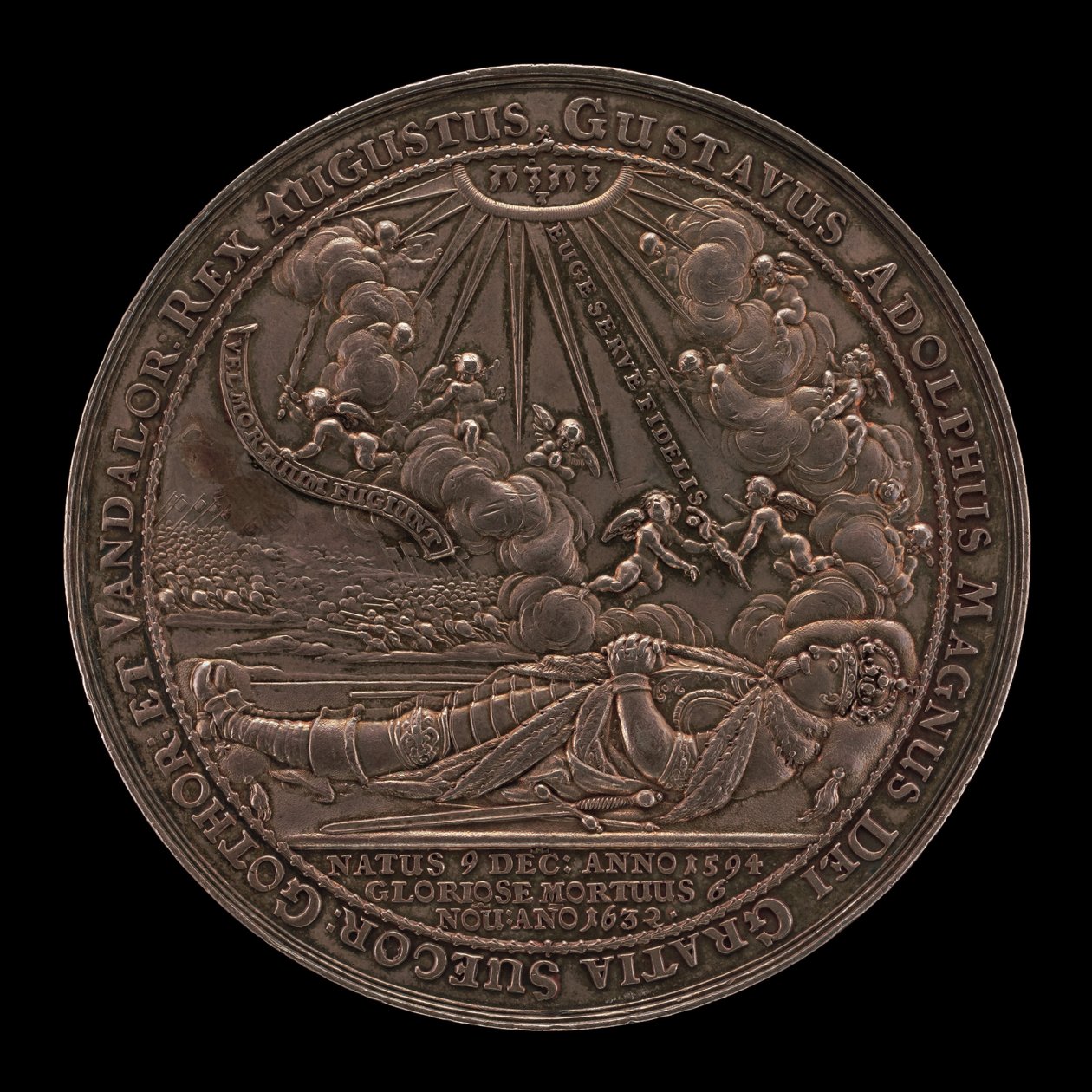 古斯塔夫二世-阿道夫之死，1594-1632，瑞典国王1611年[正面]，1634年。 作者 塞巴斯蒂安·达德勒