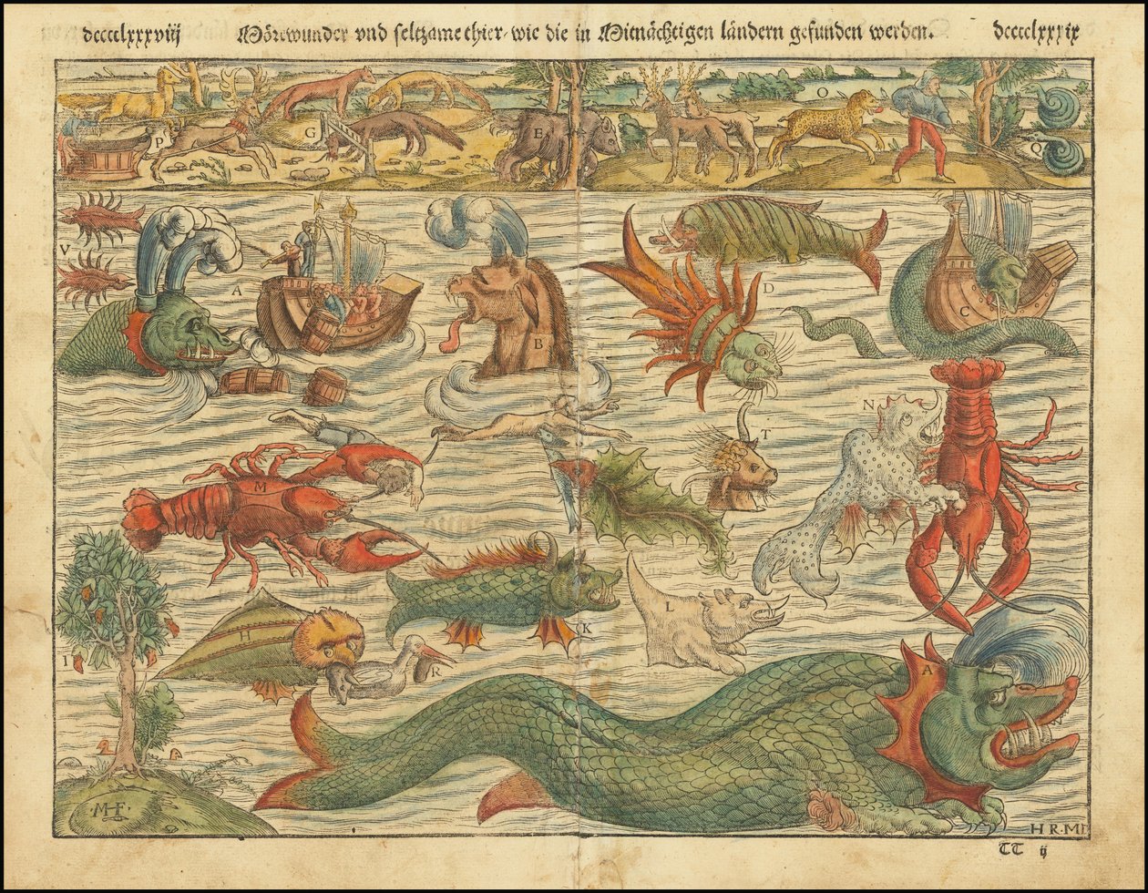 1570 年版 Sebastian Münster 的《海怪图 作者 塞巴斯蒂安·芒斯特（Sebastian Munster）