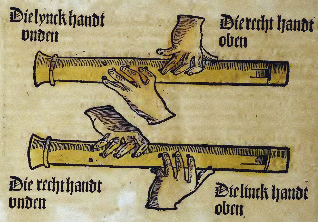 直笛二重奏（选自塞巴斯蒂安-维尔东的 Musica getutscht）par Virdung, Sebastian (1465-1511) 作者 塞巴斯蒂安·维尔东