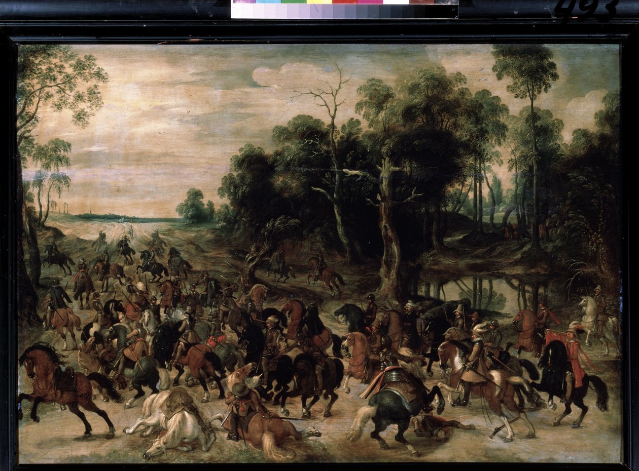 Cavalry attack, c.1615 (oil on wood) 作者 塞巴斯蒂安·弗朗克斯（Sebastian Vrancx）