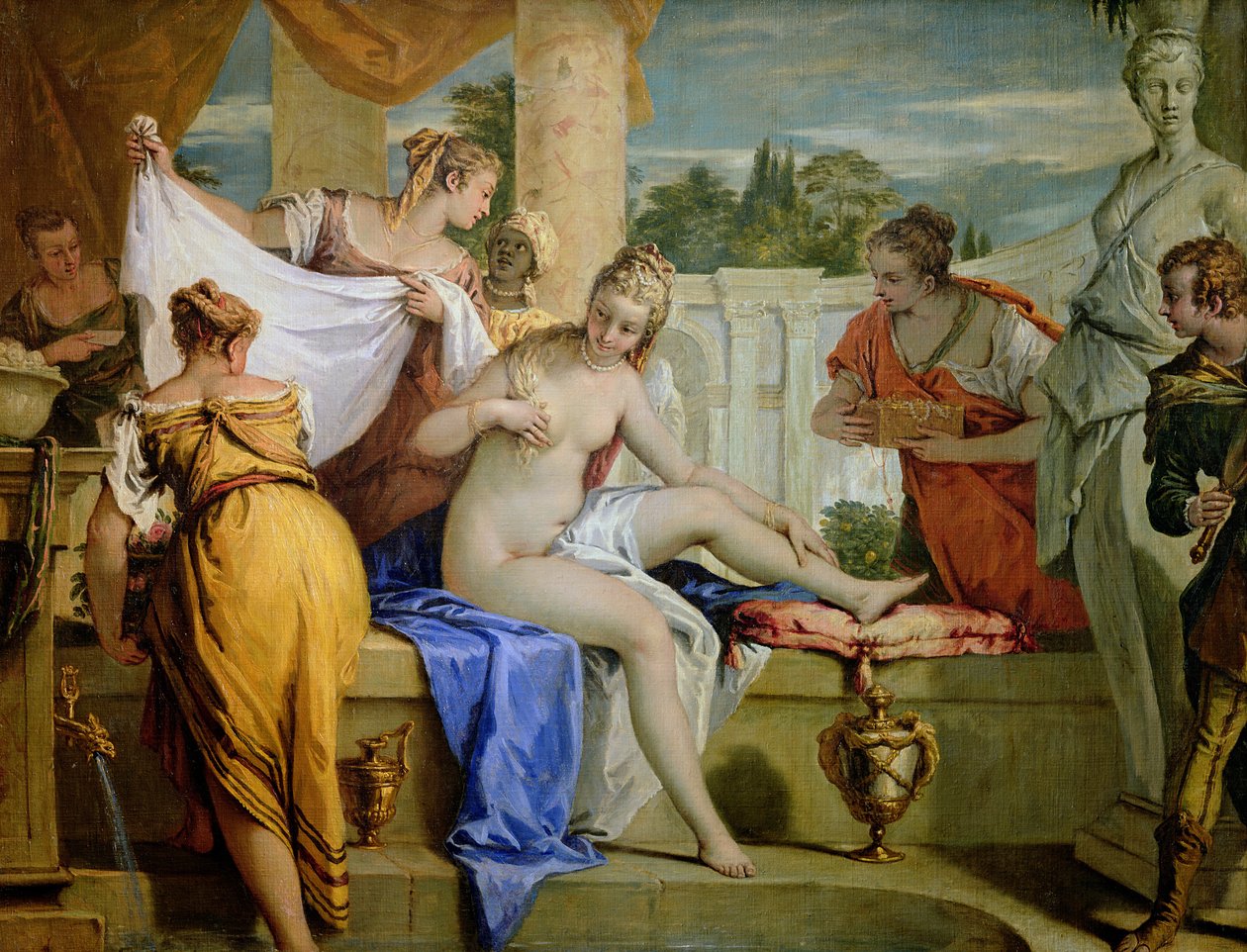 Bathsheba Bathing，1725 作者 塞巴斯蒂亚诺·里奇（Sebastiano Ricci）