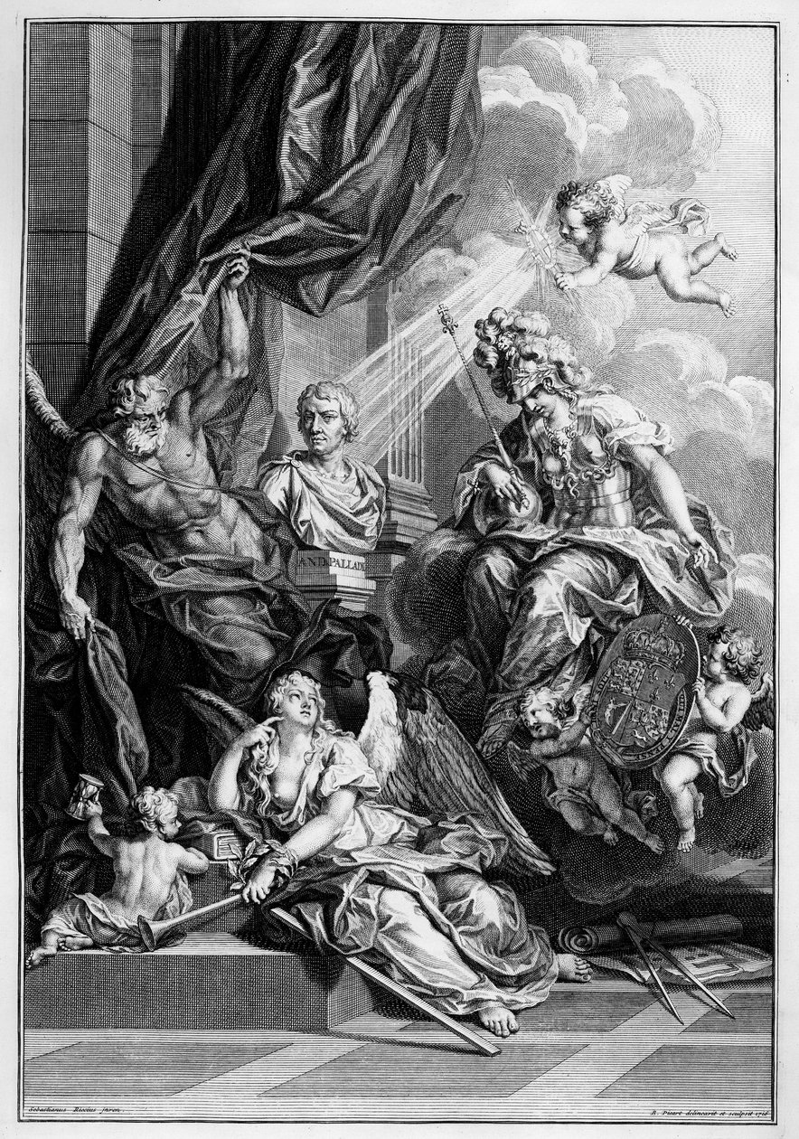 “四本书中的A. Palladio建筑”的主题，Giacomo Leoni编辑，由Bernard Picart雕刻，出版于1715年 作者 塞巴斯蒂亚诺·里奇（Sebastiano Ricci）