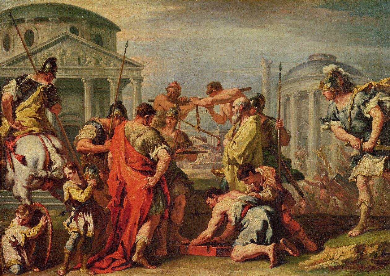马库斯卡米勒斯（dc365 BC）布伦努斯（BC fl.c.389） 作者 塞巴斯蒂亚诺·里奇（Sebastiano Ricci）