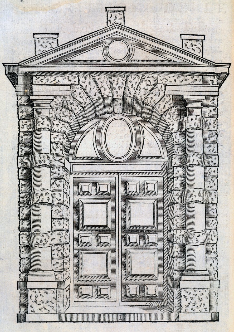 双层门，来自&39;Libro Estraordinario&39;，1565 作者 塞巴斯蒂安诺·塞里奥（Sebastiano Serlio）