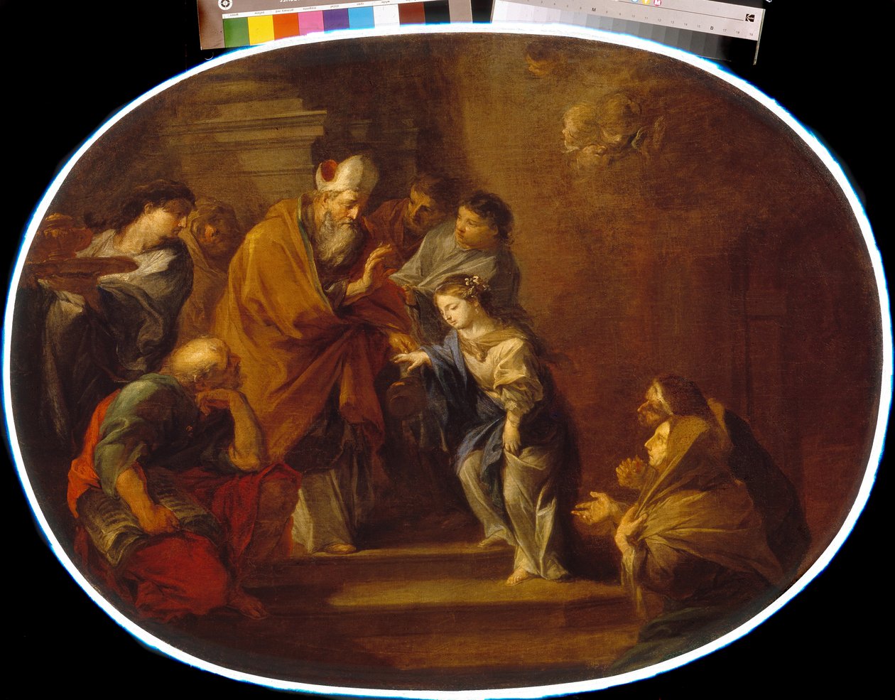 La presentation de la bienheureuse Vierge Marie - Peinture de Sebastiano Conca (1680-1764), huile sur toile, 89x119 cm - The Presentation of the Blessed Virgin Mary, Oil on the canvas by Sebastiano Conca - State A Pushkin Museum of Fine Arts, Moscow 作者 塞巴斯蒂安·孔卡