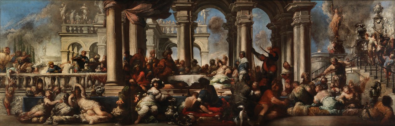 克娄巴特拉的宴会》，1660年。 作者 塞巴斯蒂安·马佐尼（Sebastiano Mazzoni）