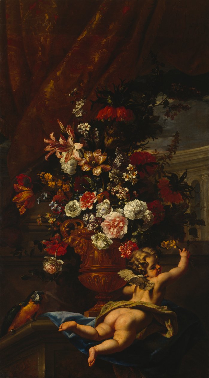 丘比特与花（布面油画） 作者 Sebastiano & Monnoyer JB (1636 99) 里奇