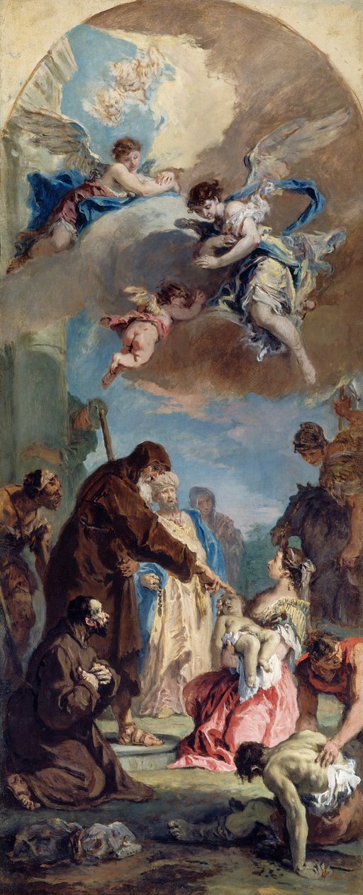 保拉的圣弗朗西斯的奇迹》，1733年。 作者 塞巴斯蒂亚诺·里奇（Sebastiano Ricci）