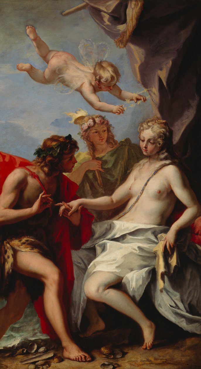 巴克斯和阿里阿德涅（布面油画） 作者 塞巴斯蒂亚诺·里奇（Sebastiano Ricci）