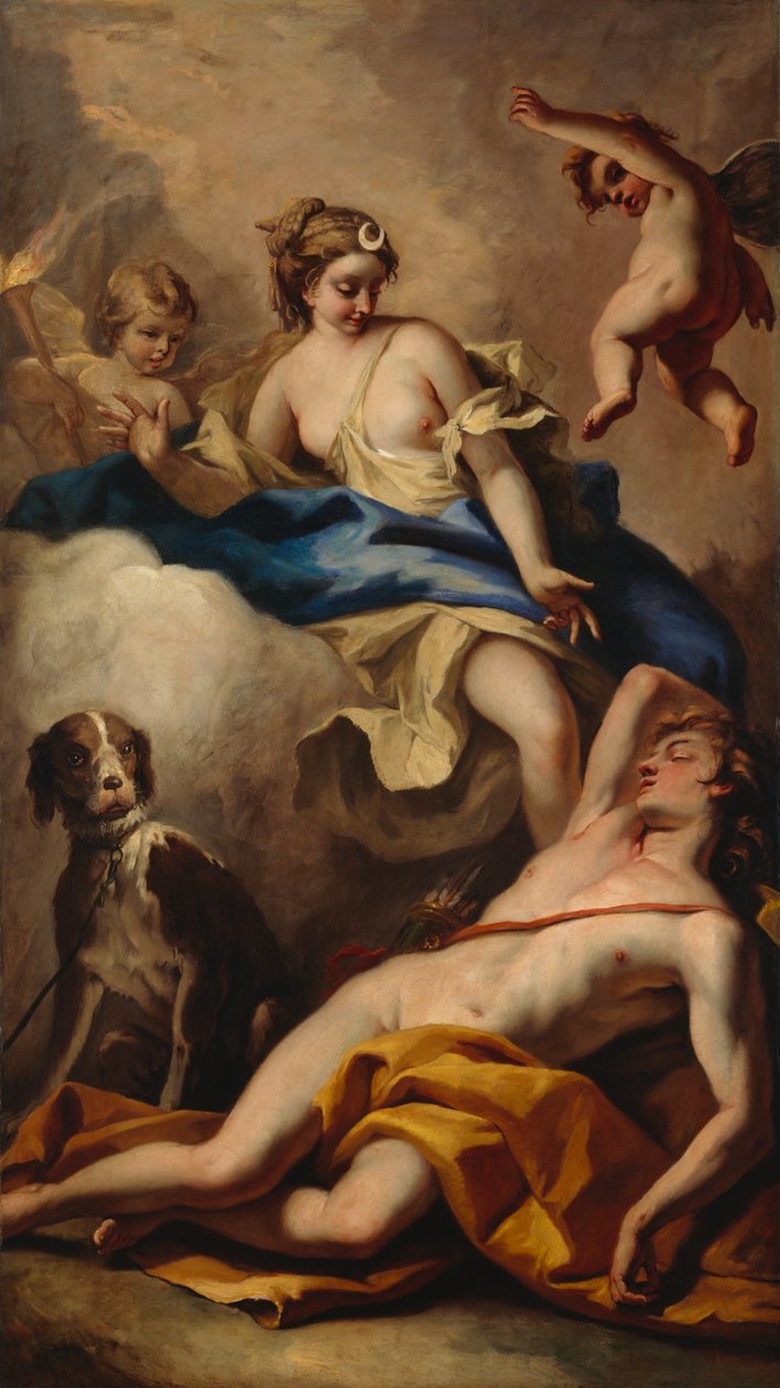 戴安娜和恩底弥翁（布面油画） 作者 塞巴斯蒂亚诺·里奇（Sebastiano Ricci）