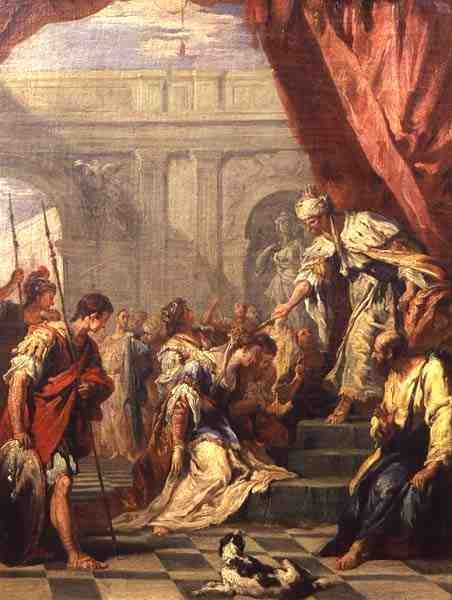 亚哈苏鲁面前的以斯帖》（布面油画 作者 塞巴斯蒂亚诺·里奇（Sebastiano Ricci）