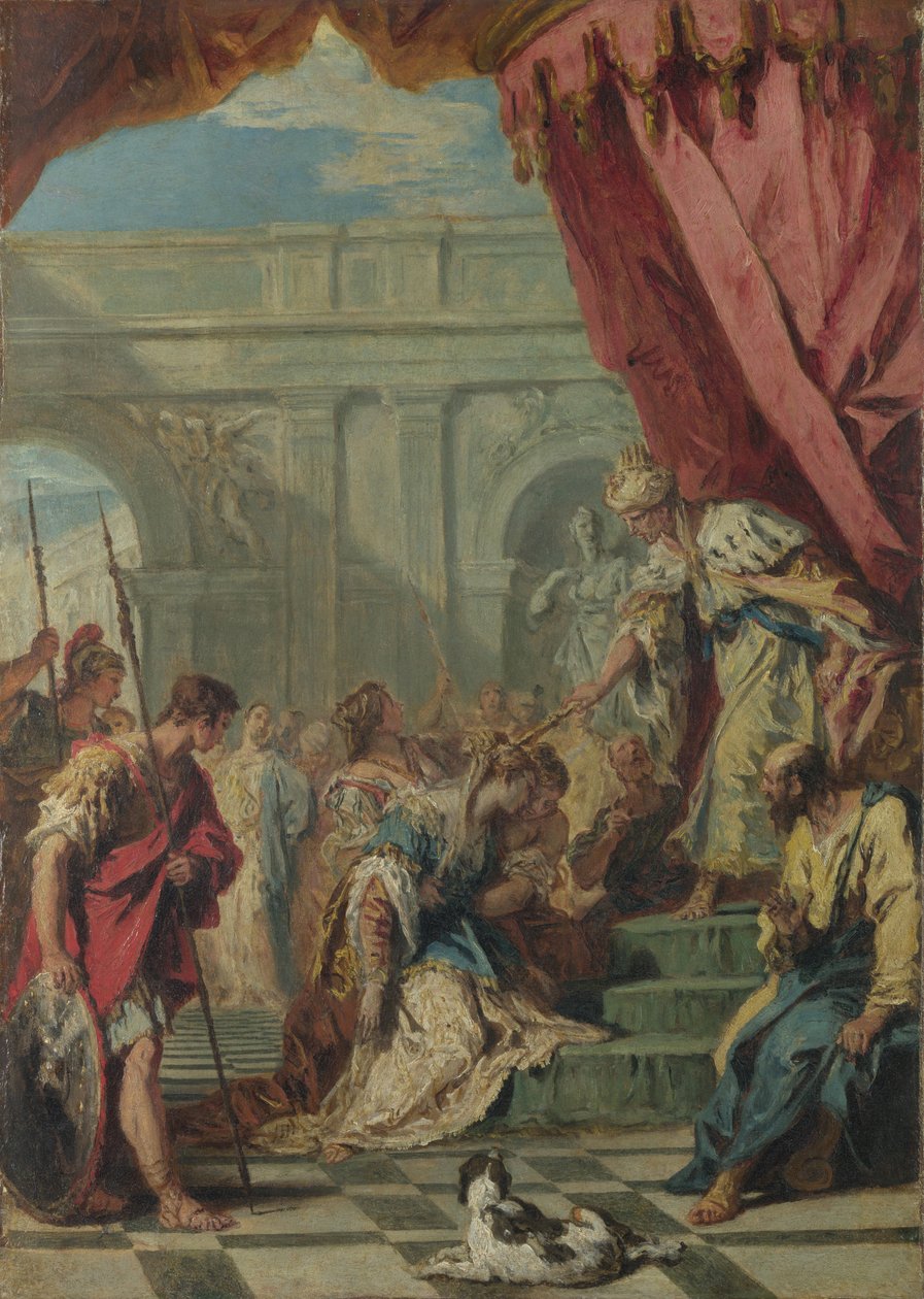 以斯帖记在亚哈撒勒之前，约1730年 作者 塞巴斯蒂亚诺·里奇（Sebastiano Ricci）