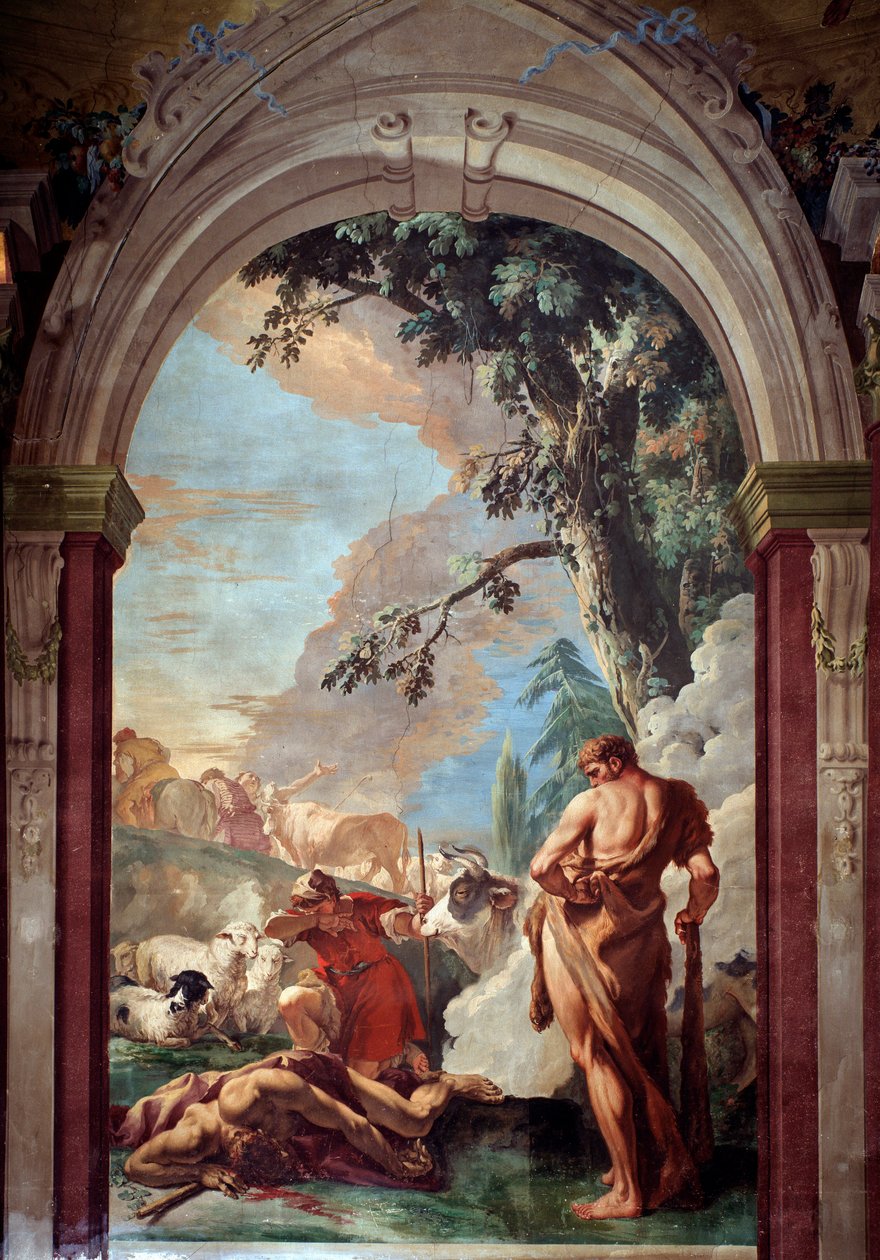 赫拉克勒斯和卡库斯 - 壁画 作者 塞巴斯蒂亚诺·里奇（Sebastiano Ricci）