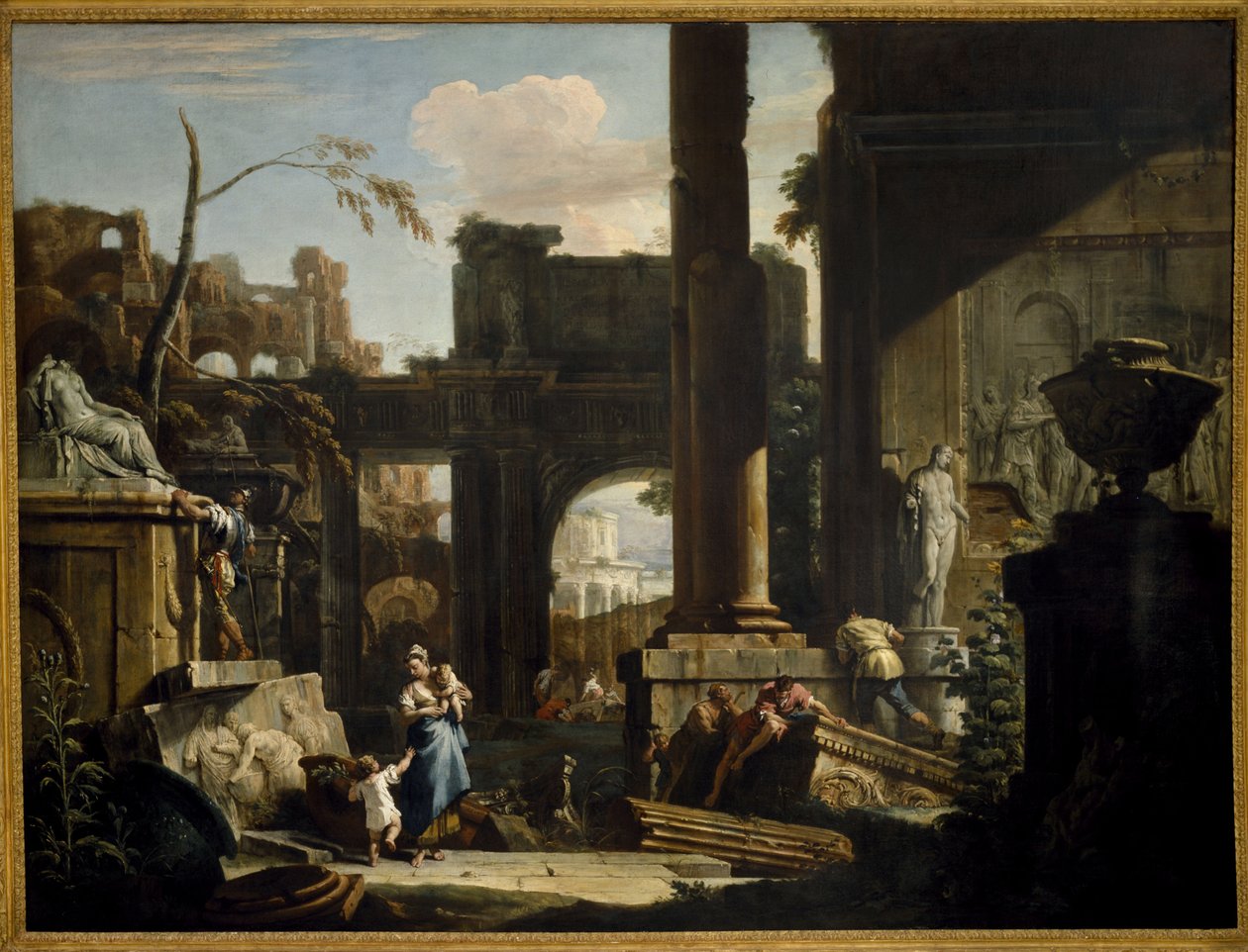 废墟透视与图，1720s。 作者 塞巴斯蒂亚诺·里奇（Sebastiano Ricci）