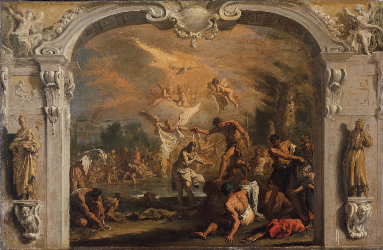 基督的洗礼，约。 1713-14。 作者 塞巴斯蒂亚诺·里奇（Sebastiano Ricci）