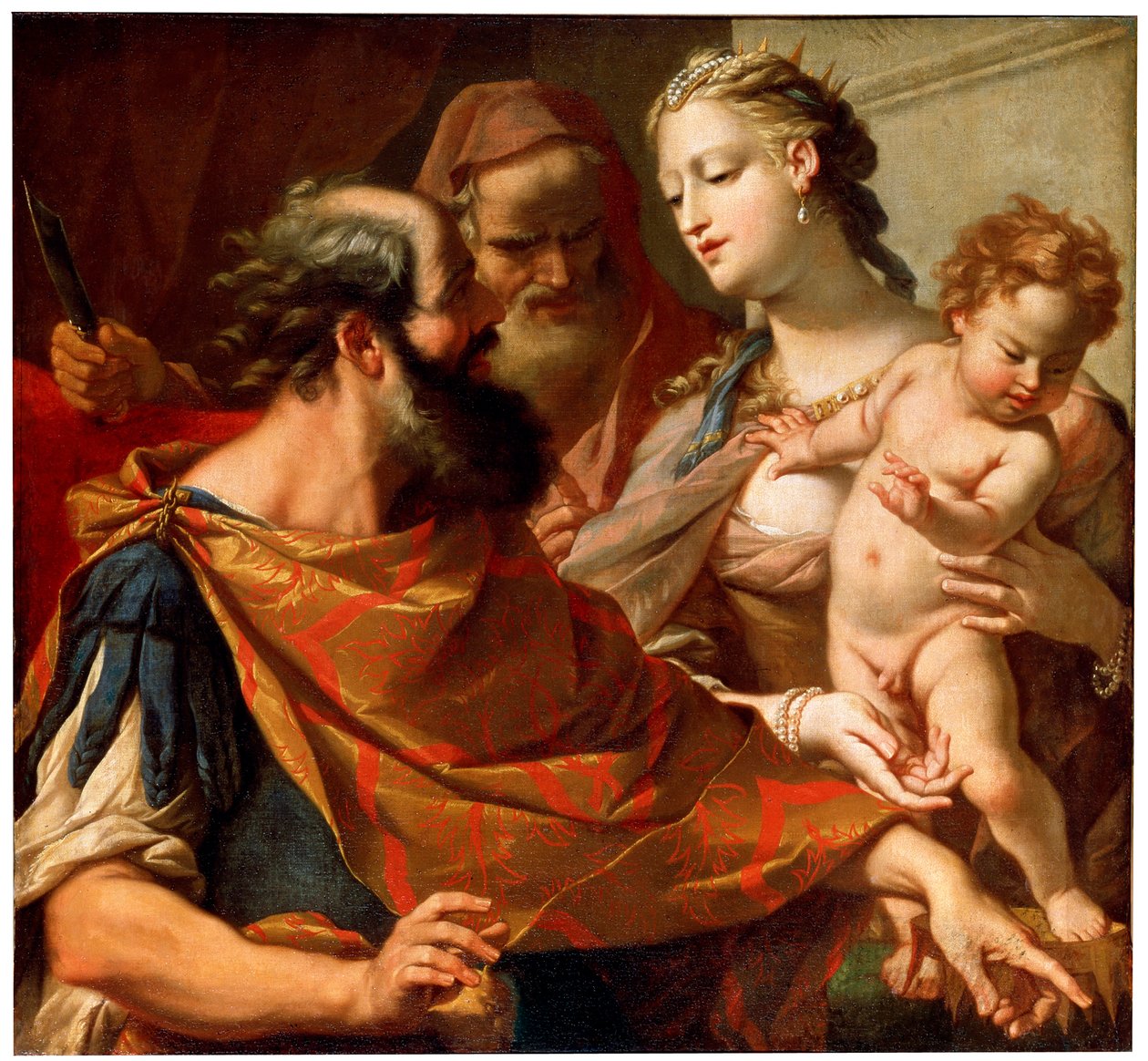 儿童摩西在法老王冠上践踏，c1685-c1687 作者 塞巴斯蒂亚诺·里奇（Sebastiano Ricci）