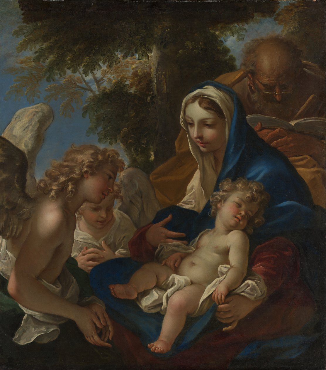 天使圣家，约。 1700。 作者 塞巴斯蒂亚诺·里奇（Sebastiano Ricci）