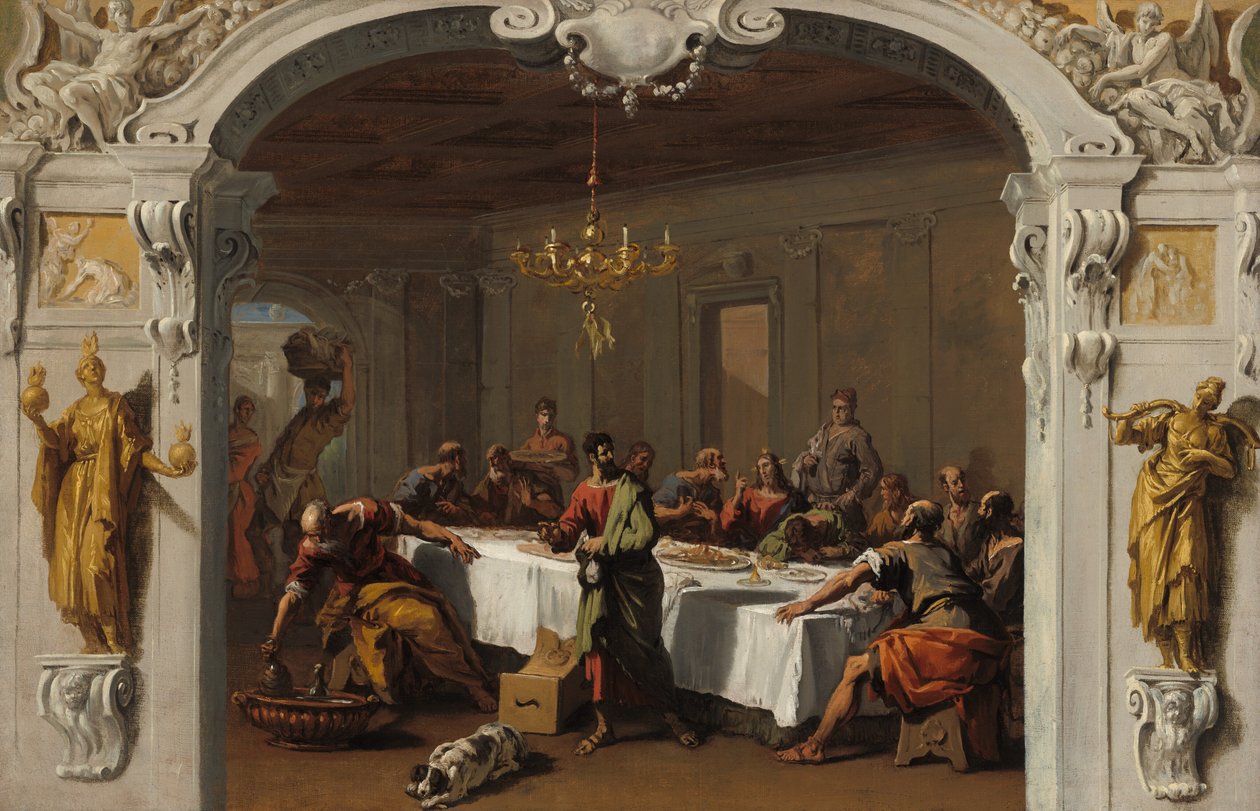 最后的晚餐》，17131714。 作者 塞巴斯蒂亚诺·里奇（Sebastiano Ricci）
