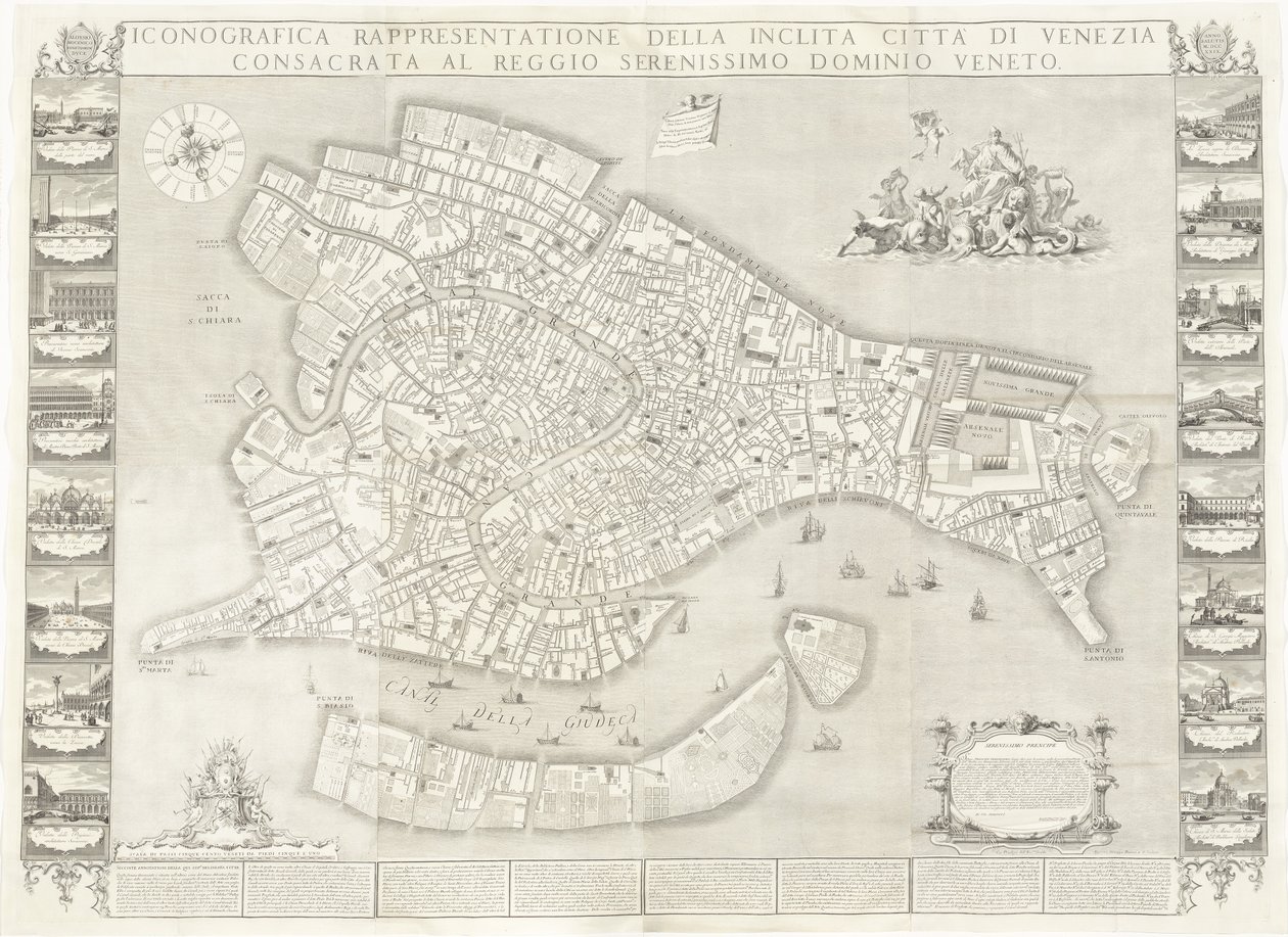 威尼斯城的图腾式表现法 作者 Sebastiano Ricci、Lodovico Ughi、Giovanni Antonio Faldoni 与 Francesco Zucchi 一起绘制地图