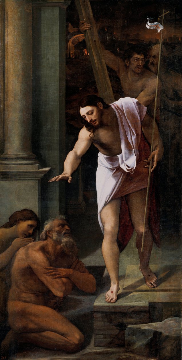 ""Christ aux limbes"" (Christ in Limbo) Peinture de Sebastiano del Piombo (1485-1547) 1516 Dim 226x114 cm Museo del Prado, Madrid 作者 塞巴斯蒂亚诺·德尔（c.1485-1547）皮翁博