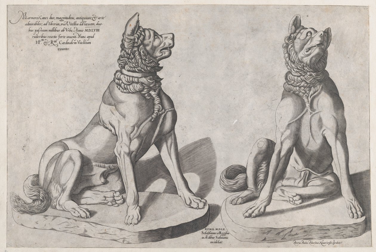 Speculum Romanae Magnificentiae：两只狗，1558., 1558. 作者 塞巴斯蒂亚诺迪雷