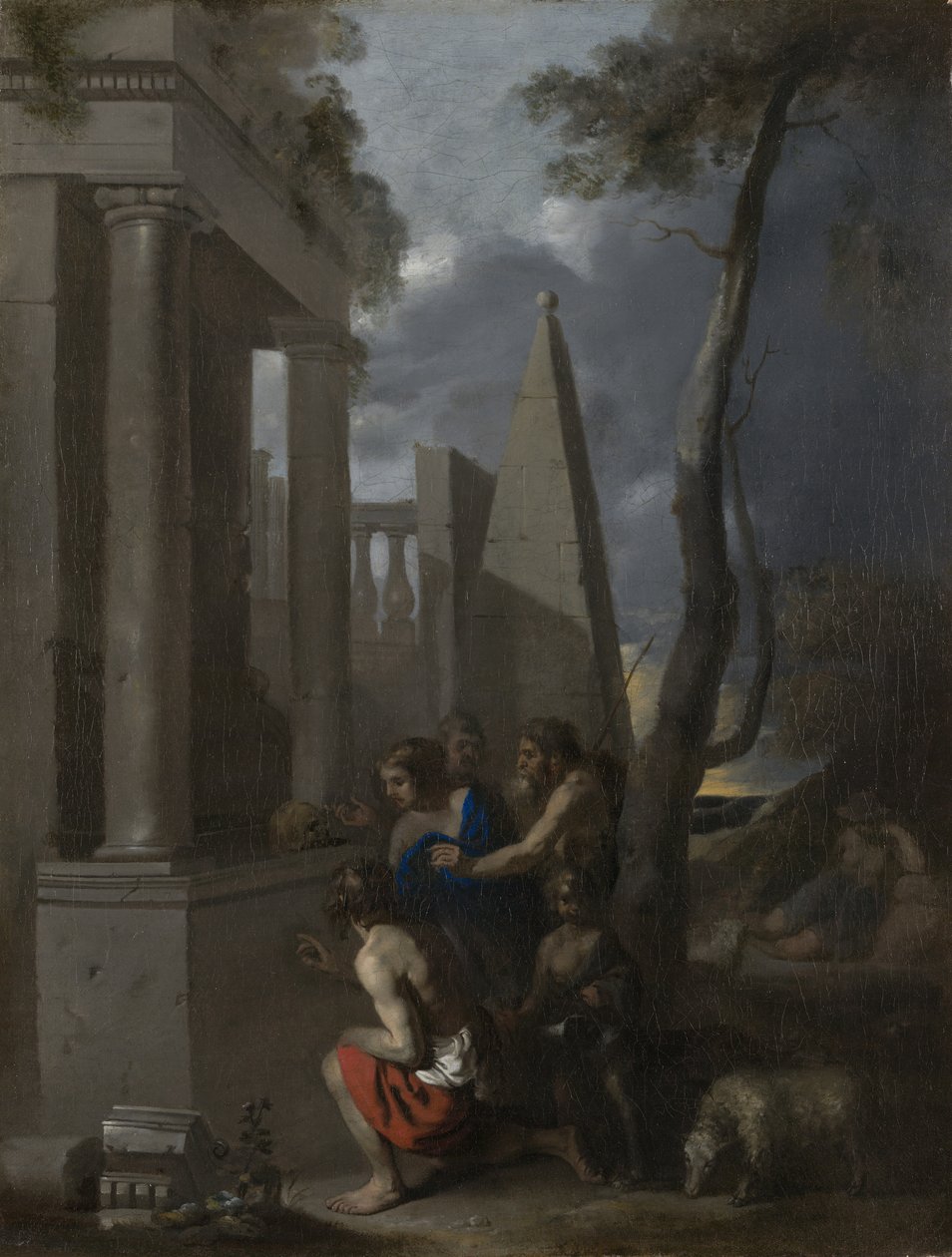 等在阿卡迪亚自我，c.1637-38 作者 塞巴斯蒂安·波登（Sebastien Bourdon）