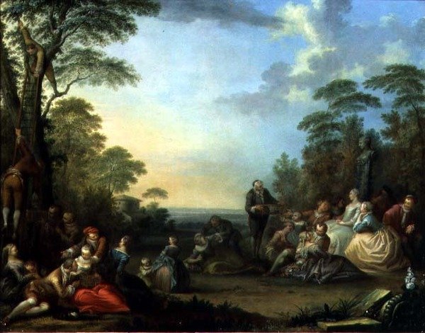 The Bird Catchers，1750（小组）（对87637） 作者 塞巴斯蒂安二世·勒克莱尔