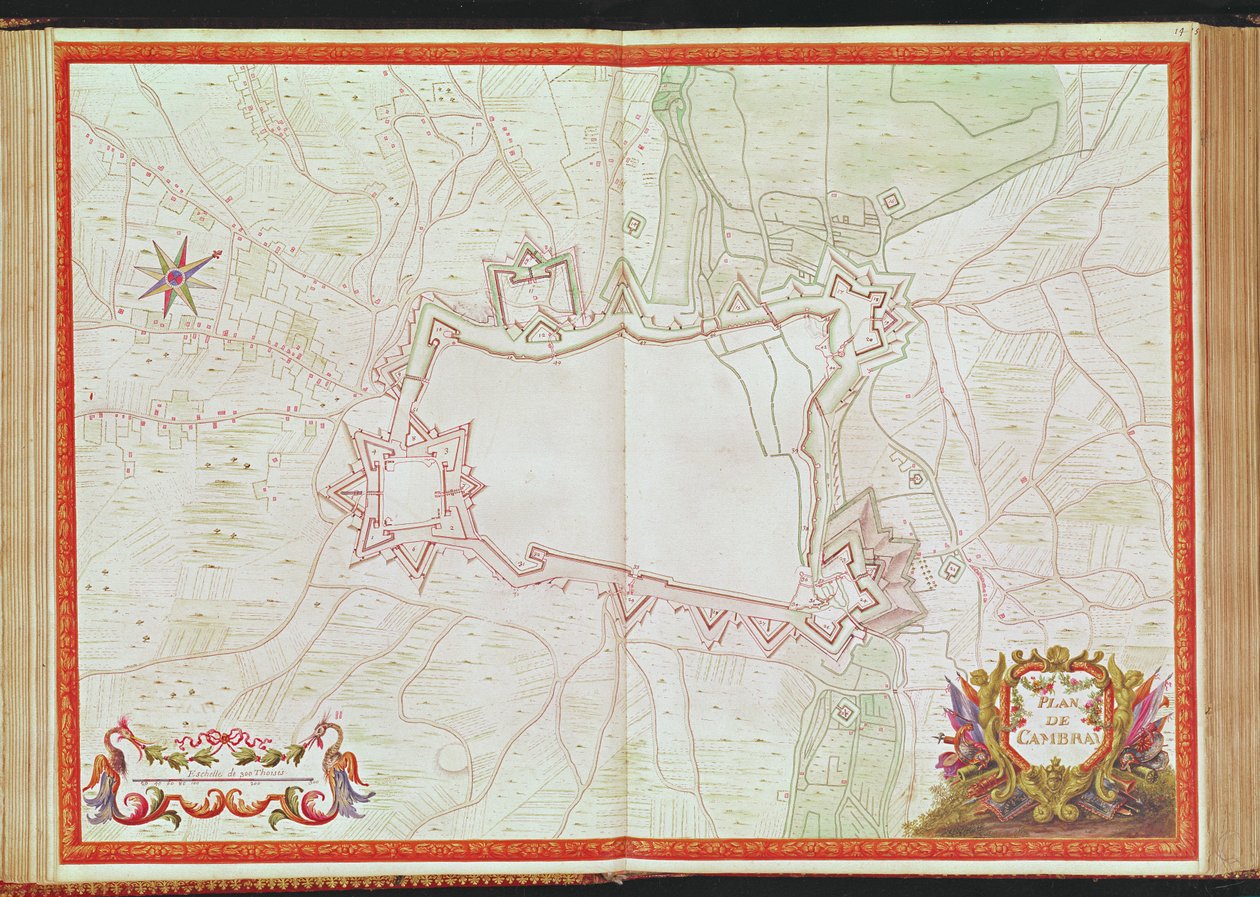 983，Vol.1计划和地图康布雷，来自&39;Atlas Louis XIV&39;，1683-88 作者 塞巴斯蒂安·勒·普雷斯特·德·沃邦