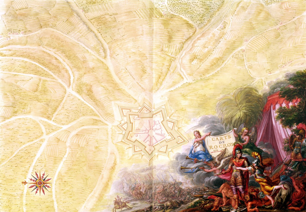 988 Tome 3女士第14页Rocroi地图，来自&39;Atlas de Louis XIV&39;，1683-88 作者 塞巴斯蒂安·勒·普雷斯特·德·沃邦