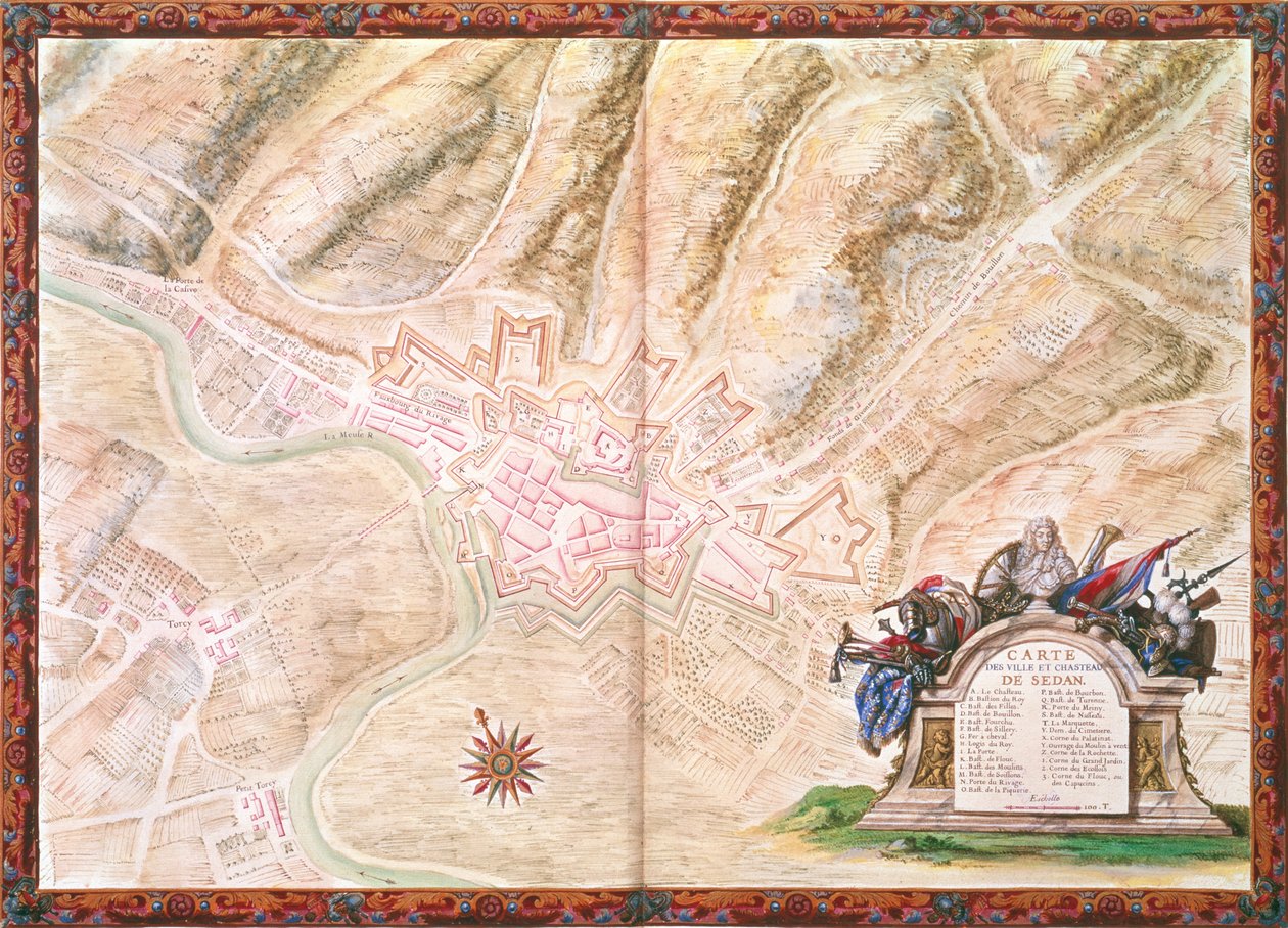 988，Vol.3 fol.16女士城镇和城堡的计划和地图，来自Atlas Louis XIV，1683-88 作者 塞巴斯蒂安·勒·普雷斯特·德·沃邦