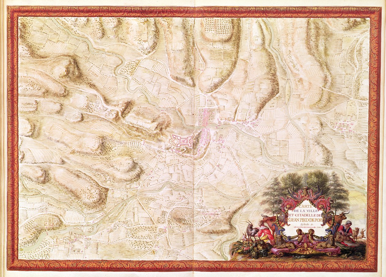 988年第3期女士.49。来自&39;Atlas Louis XIV&39;，1683-88的Saint-Jean-Pied-de-Port的计划和地图 作者 塞巴斯蒂安·勒·普雷斯特·德·沃邦