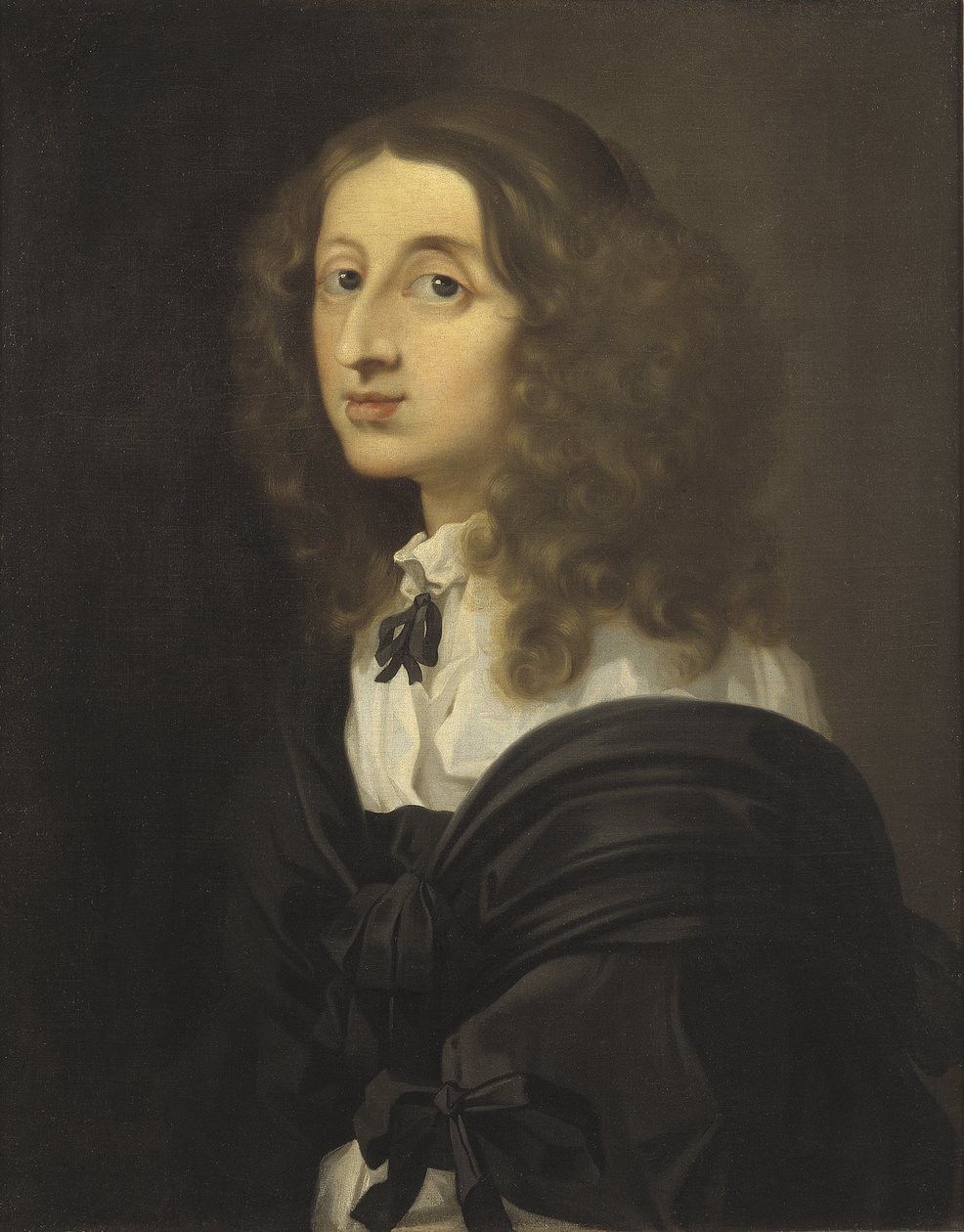 La reine Christine de Suede - 瑞典女王克里斯蒂娜（1626-1689）的肖像，由塞巴斯蒂安布尔登（1616-1671）绘制。 布面油画。 尺寸：72x58 厘米。 斯德哥尔摩国家博物馆 作者 塞巴斯蒂安·波登（Sebastien Bourdon）