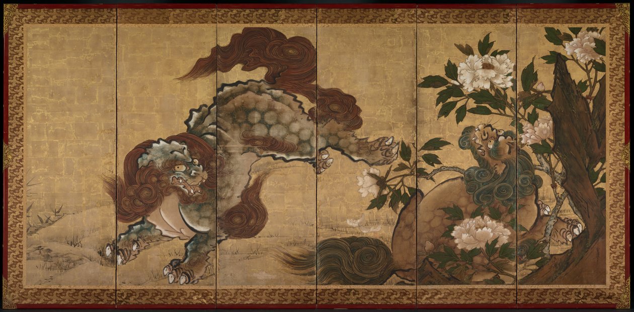 狮子，1668年。 作者 山口雪景