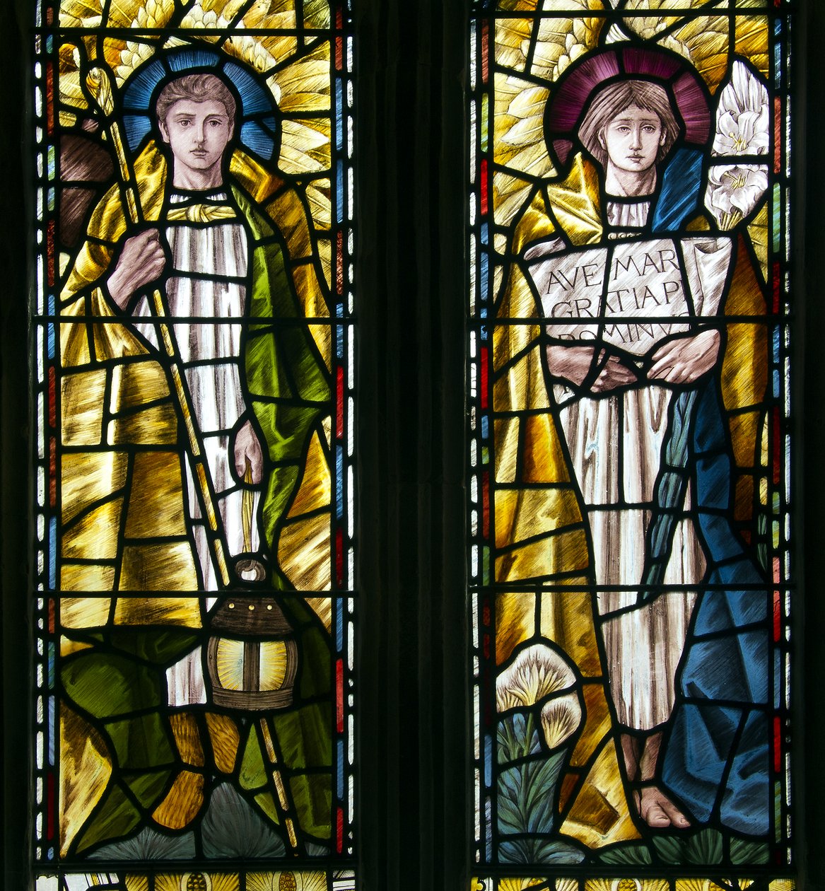 Mortehoe，St Mary，Heaton Butler＆Bayne，Selwyn Image，Archangels St Raphael＆St Gabriel，c.1890 作者 塞尔温图像塞尔温图像