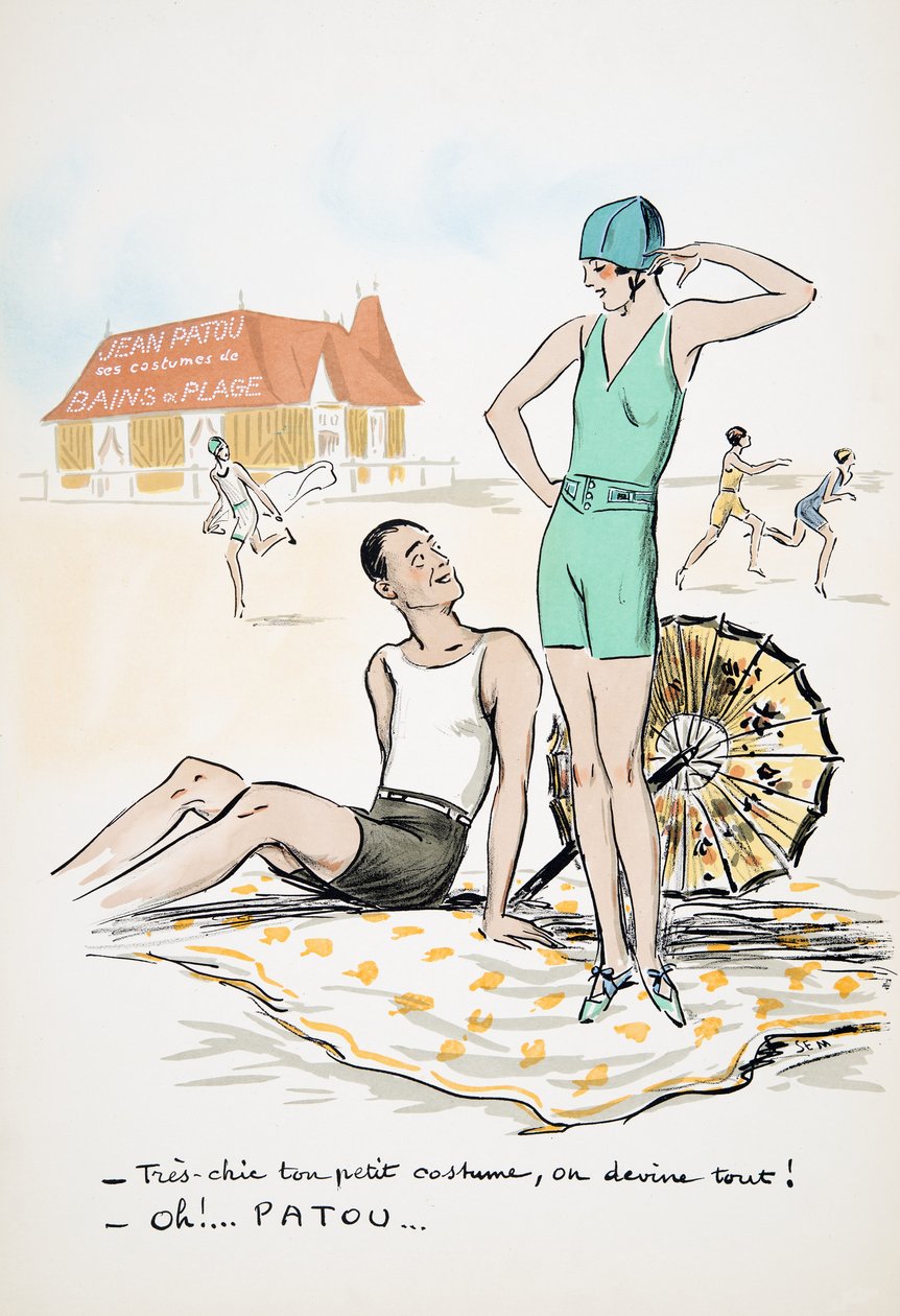 Jean Patou适合巴斯或海滩，White Bottoms，酒吧。 1927年（色块打印） 作者 塞姆