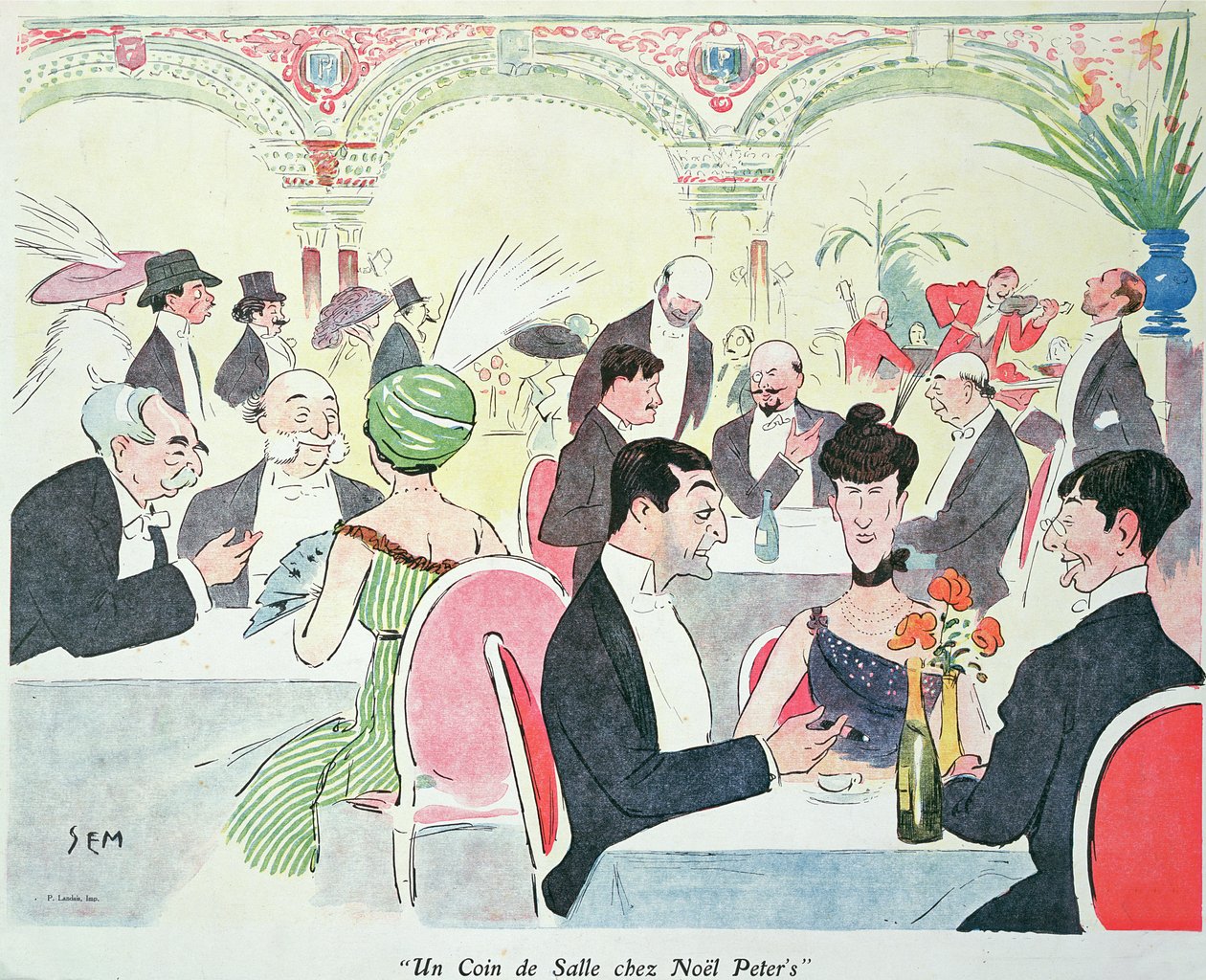Noel Peter在巴黎的餐厅，1914年 作者 塞姆